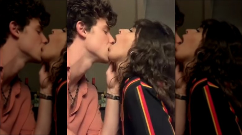 Shawn Mendes and Camila Cabello kissing messily