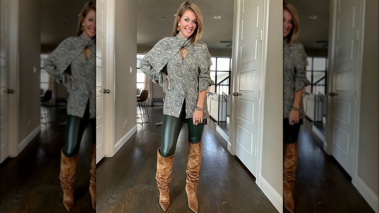 Woman wearing slouchie boots