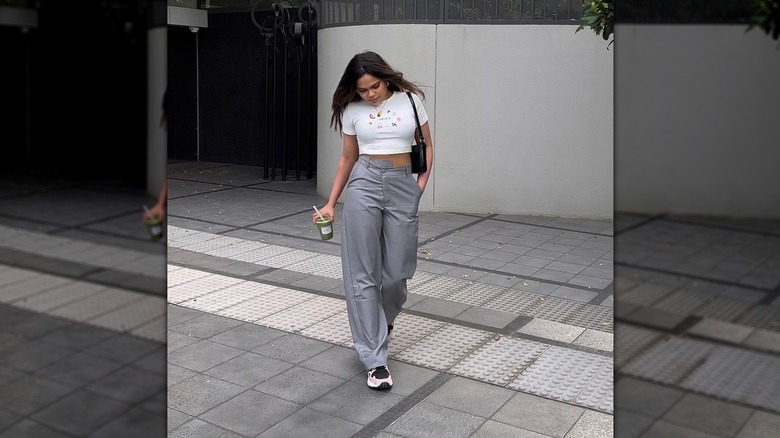 Gray tailored pants