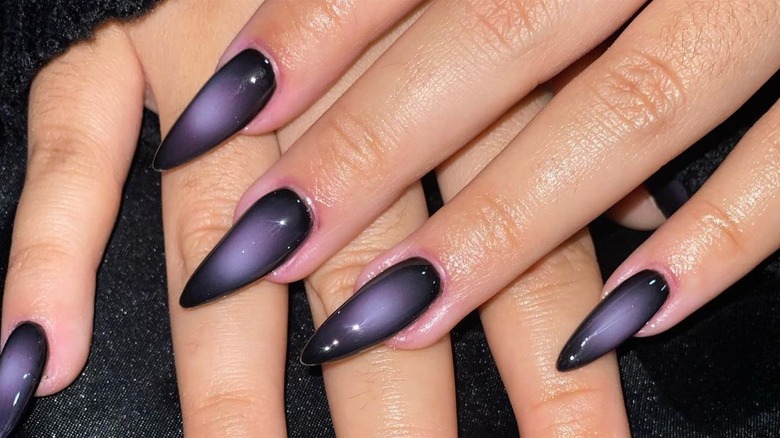 Black and purple ombre nails