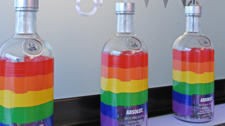 Pride bottles of Absolut vodka