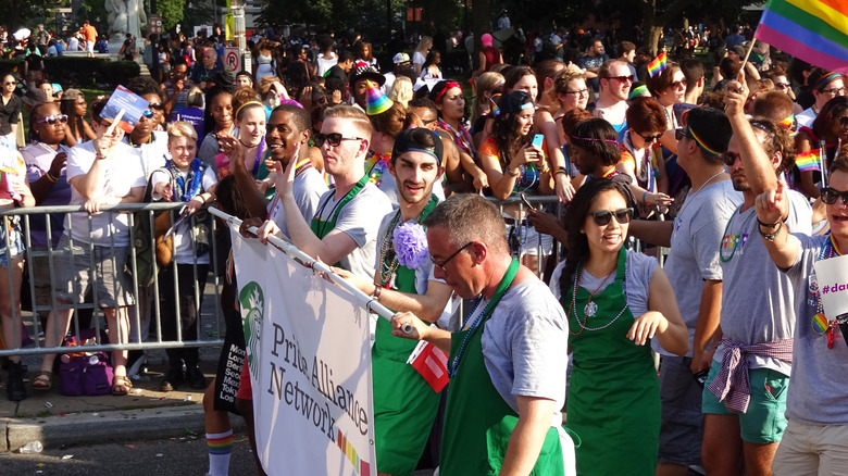 Starbucks employees march in Pride parade