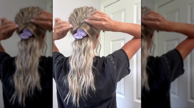 Woman with a ponytail alternative