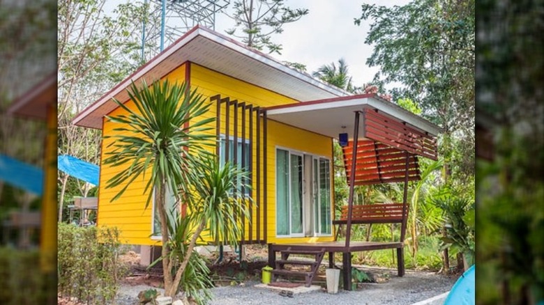 yellow bungalow cottage