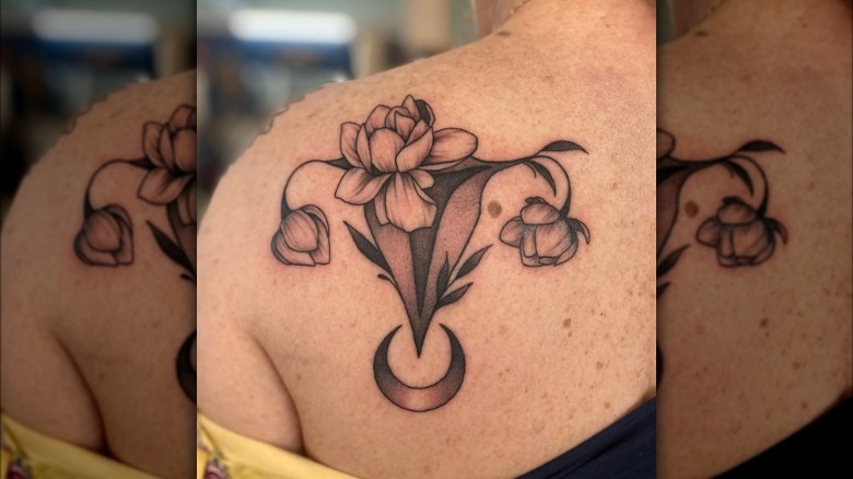 Uterus flower tattoo