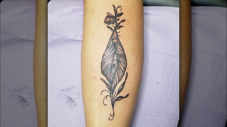 A vaginal lily tattoo