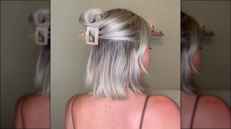 Casual bun with a claw clip