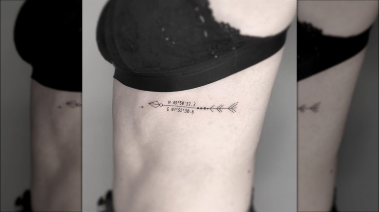 Arrow coordinates tattoo