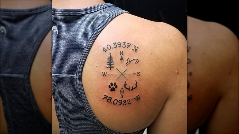 Coordinate tattoo with symbols