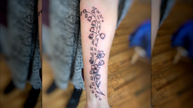 Coordinate flower tattoo