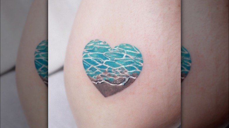 Ocean heart tattoo