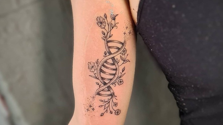 DNA helix tattoo
