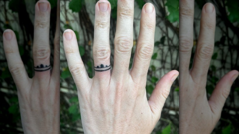 Engagement ring tattoo