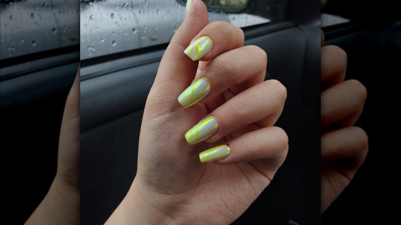 Neon chrome nails