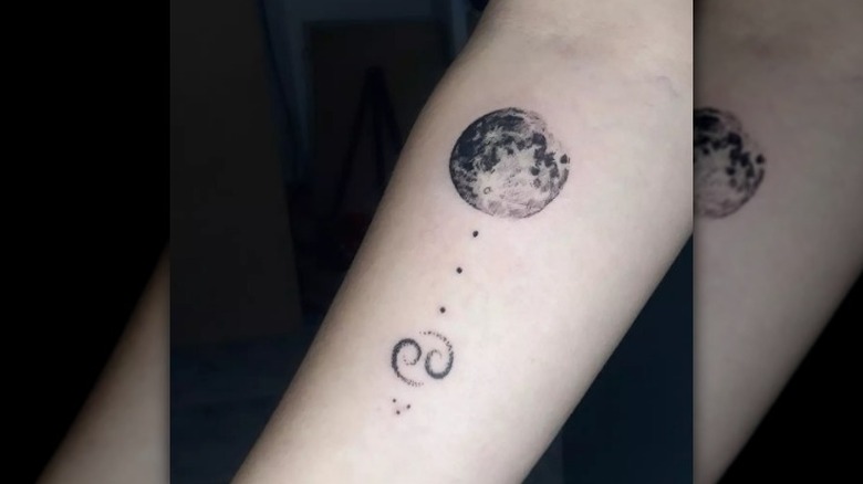 Moon and Cancer tattoo