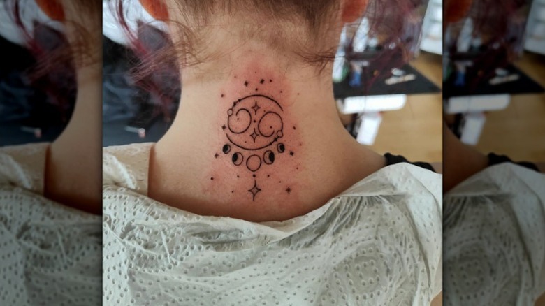 Cancer neck tattoo