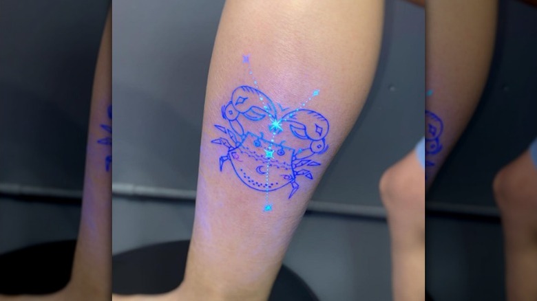 UV crab tattoo