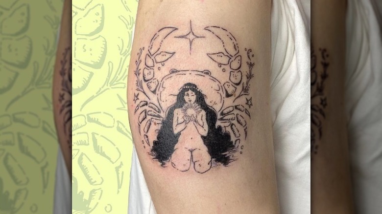 Cancer woman tattoo