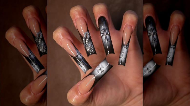 Dark charm nails