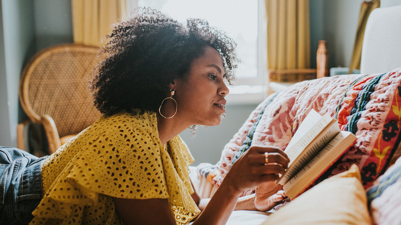 Woman reading book