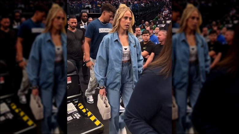 Brittany Mahomes in double denim