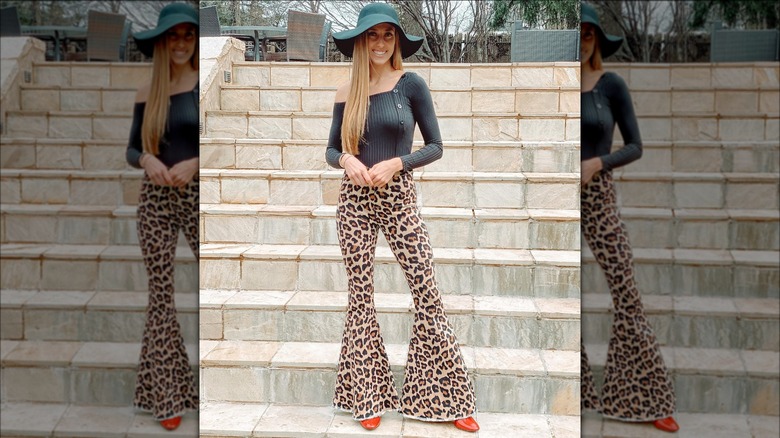 Brittany Mahomes in leopard print pants