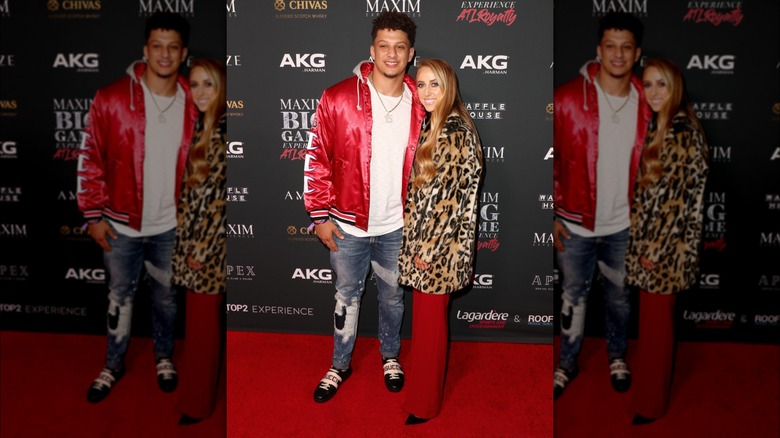 Brittany Mahomes in a leopard print coat