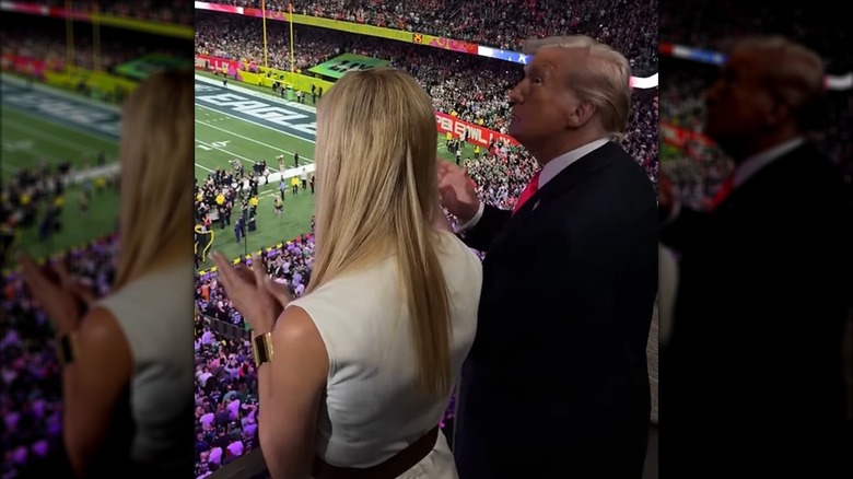 Ivanka Trump with Donald Trump at the Super Bowl