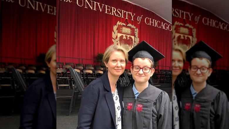 Cynthia Nixon with son Sam at his college graduation