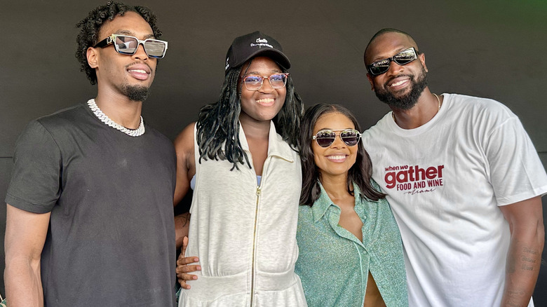 Gabrielle Union and Dwayne Wade with daughter Zaya and son Zaire