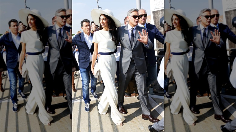 Amal and George Clooney on their wedding day