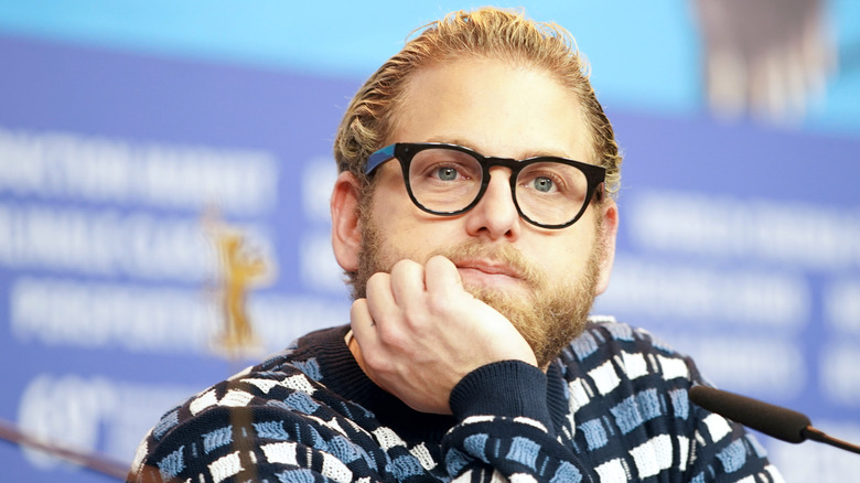 Jonah Hill attending a press conference