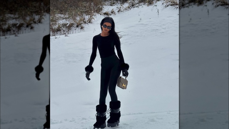 Jasmine Tookes in the snow