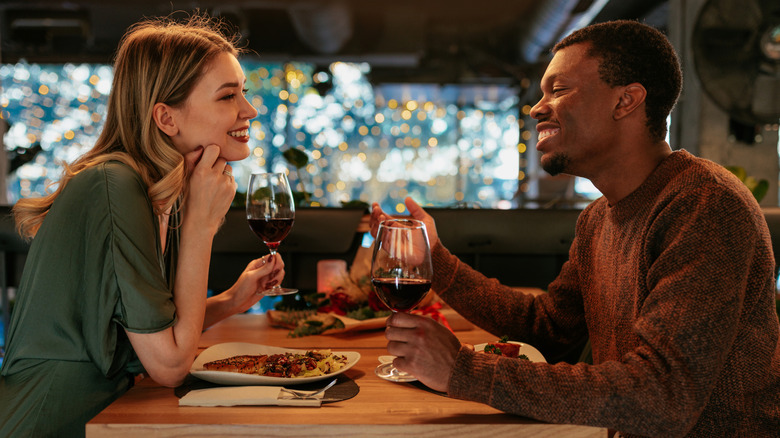 Couple enjoying a romantic dinner