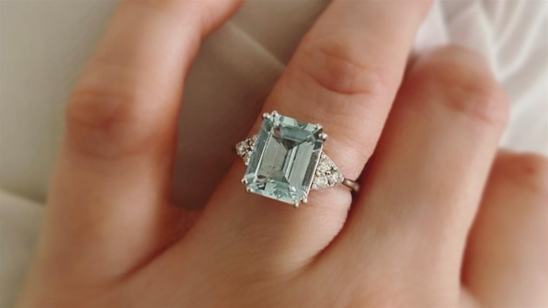 Aquamarine engagement ring