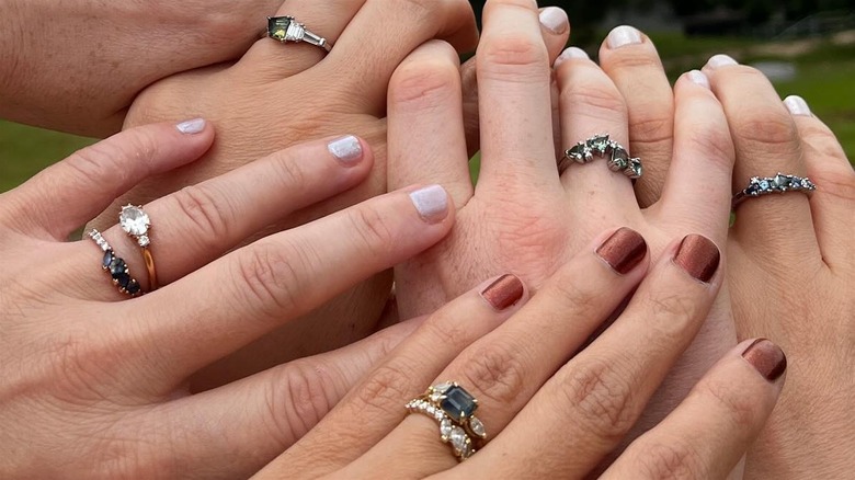 Colored engagement rings