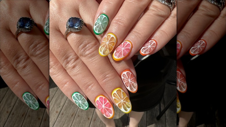 Sliced citrus nails