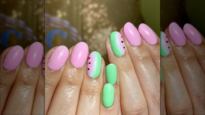 Watermelon nails