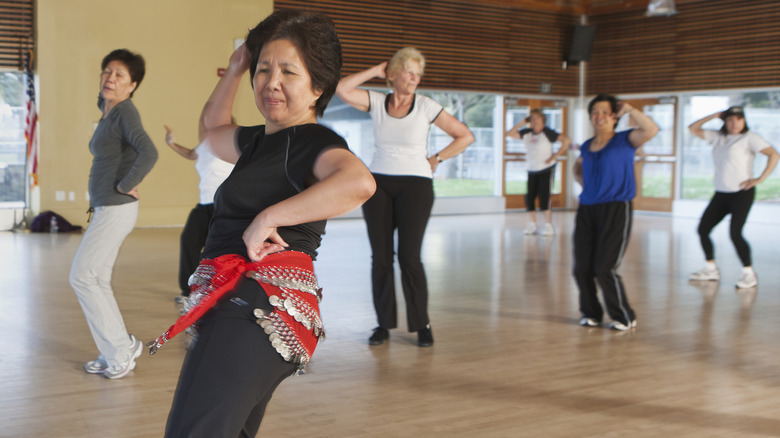 older people dancing in a dance class