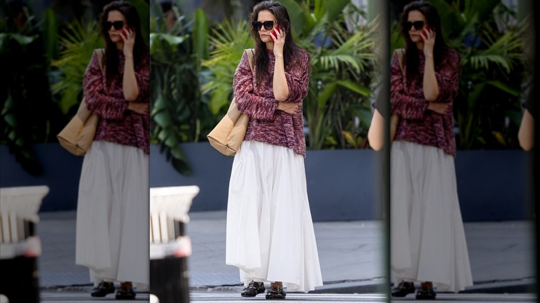 Katie Holmes in maxi skirt