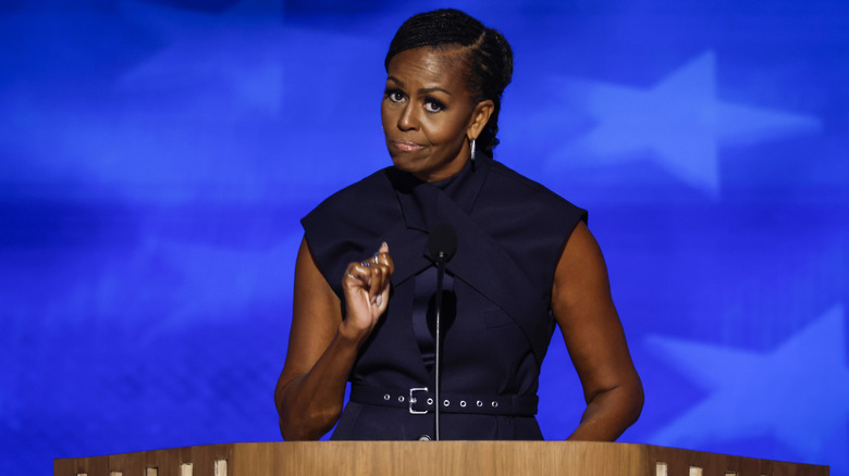 Michelle Obama speaking at the 2024 Democratic National Convention