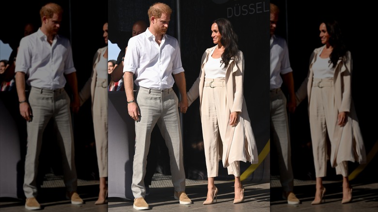 Meghan Markle in all cream at the Invictus Games in Germany