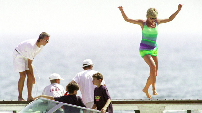 Princess Diana on vacation in St. Tropez in the summer of 1997