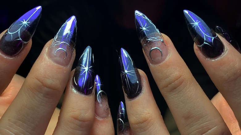 Purple celestial nails