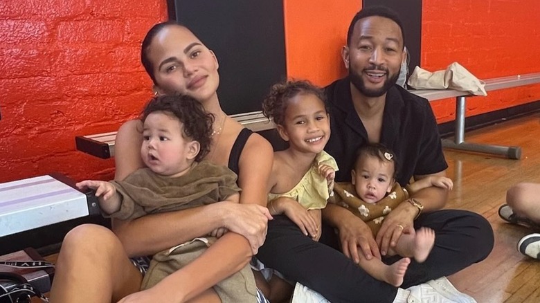 Chrissy Teigen and John Legend with their children