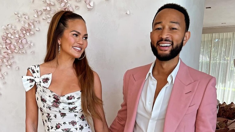 Chrissy Teigen looking at John Legend