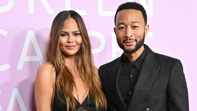 Chrissy Teigen with John Legend on the red carpet