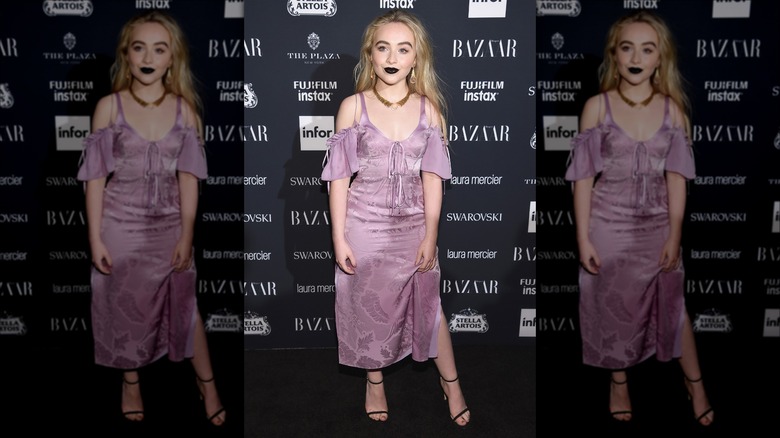 Sabrina Carpenter wearing black lipstick