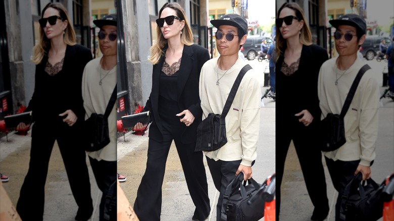 Angelina Jolie and son in New York City