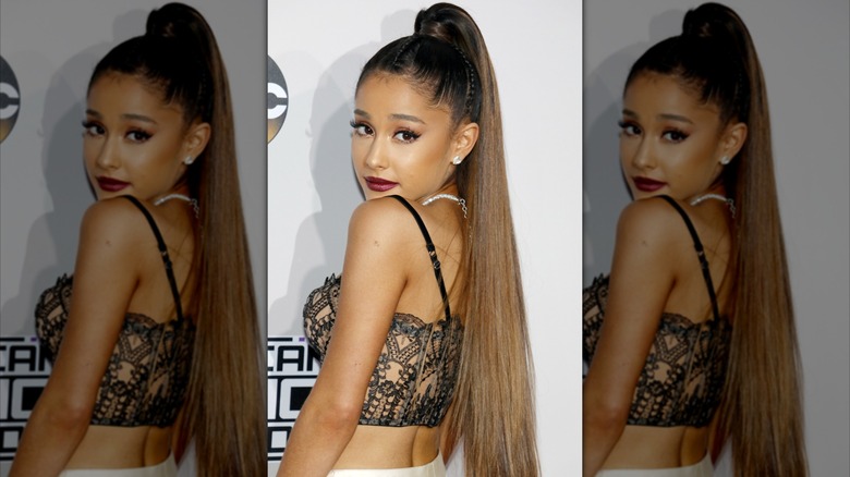 Ariana Grande with long ponytail